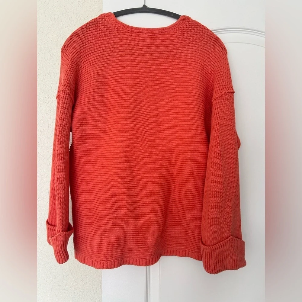 EUC Free People La Brea V-Neck Sweater Orange Size XS